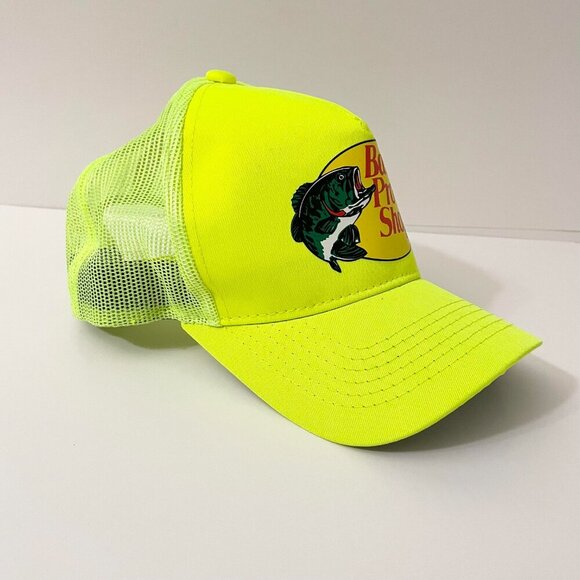 Bass Pro Shops Adjustable SnapBack Mesh Fishing Hat Cap Neon - Picture 3 of 16